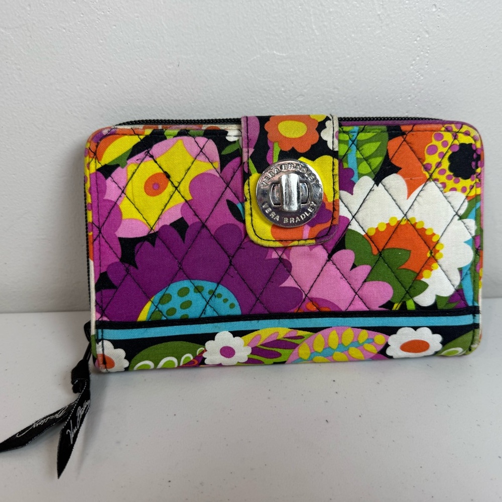 Vera Bradley Turnlock Wallet in the vibrant floral